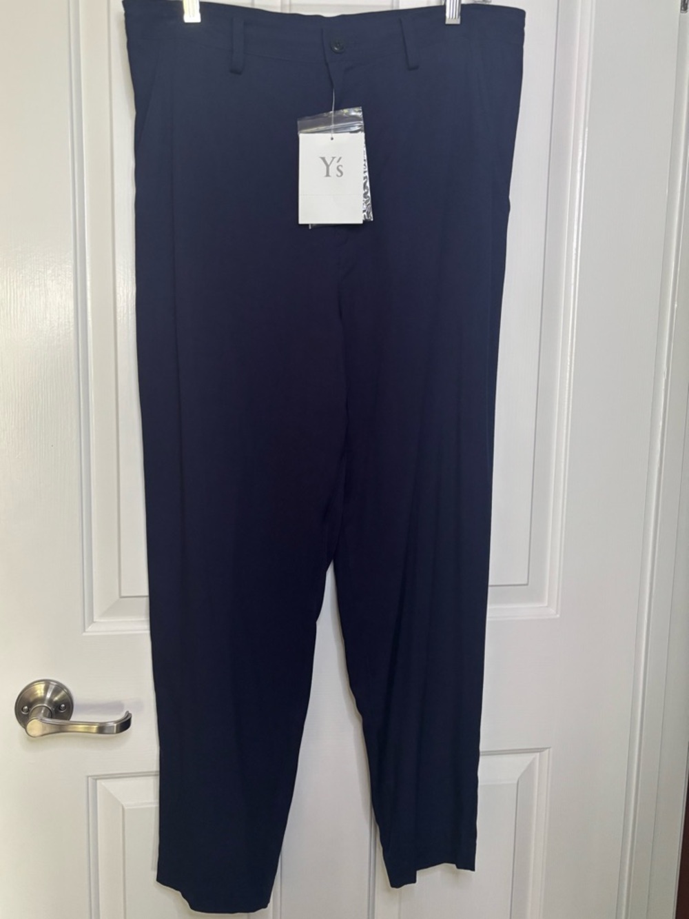 NWT Y's Navy Straight-Leg Trousers Womens high rise low crotch Japanese size 2